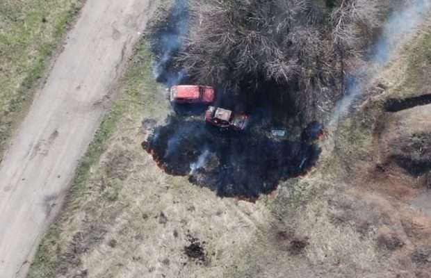 Розвідники 54 окремої механізованої бригади ЗС України знищили на лінії зіткнення два автомобілі окупантів